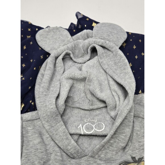 DISNEY 100 HOODED DRESS TULLE SKIRT GREY & NAVY BLUE COSPLAY ALICE GIRLS SMALL 6 - Picture 8 of 12